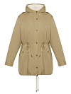 Парка из плащевки цвета хаки со съёмной подстежкой из эко-меха, с капюшоном Парка из плащевки цвета хаки со съёмной подстежкой из эко-меха, с капюшоном