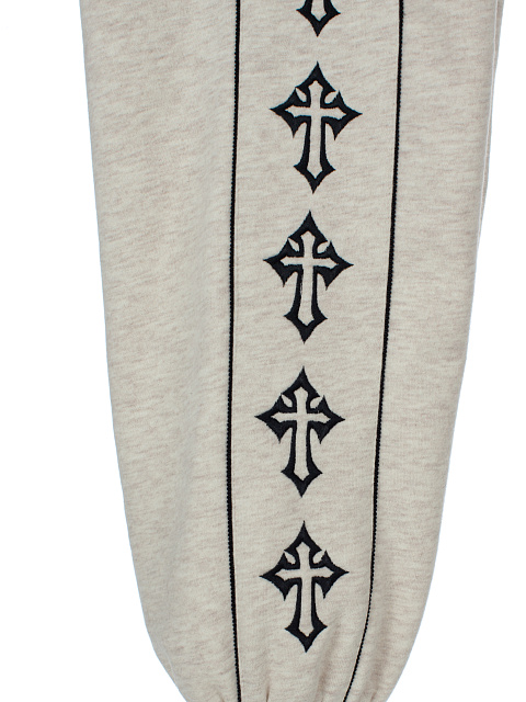 Beige Jersey Set With Black Embroidery, 4