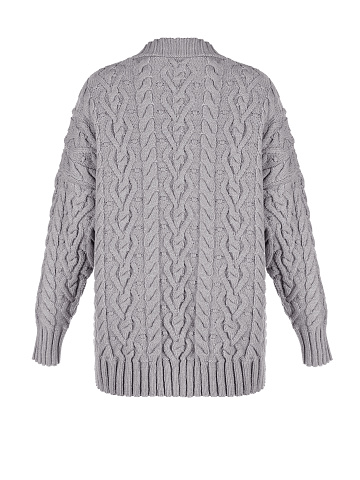 Light Grey Cable Knit Cardigan, 2