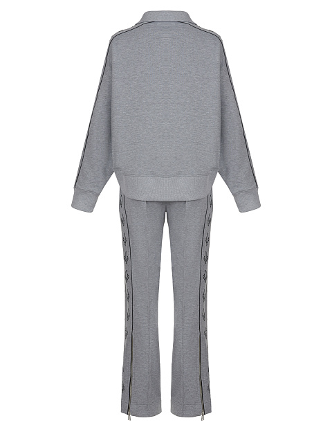 Grey Lily Embroidered Jersey Suit, 2