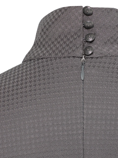 Grey Pied-de-poule Draped Mini Dress, 5