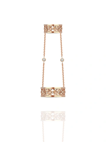 Rose Gold & Topaz Double Ring, 1