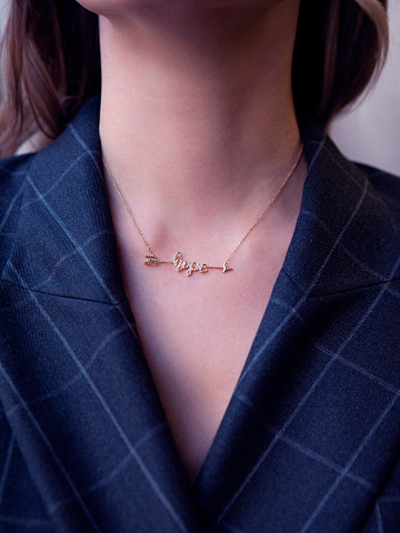 "hope" pendant necklace in rose gold and diamonds, 2