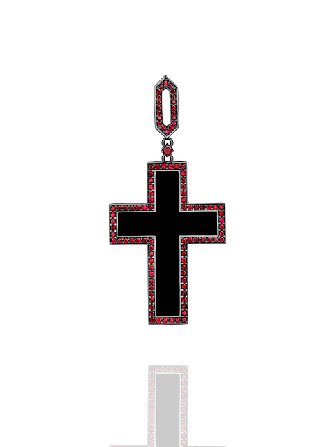 Black Gold Agate Ruby Pendant, 3