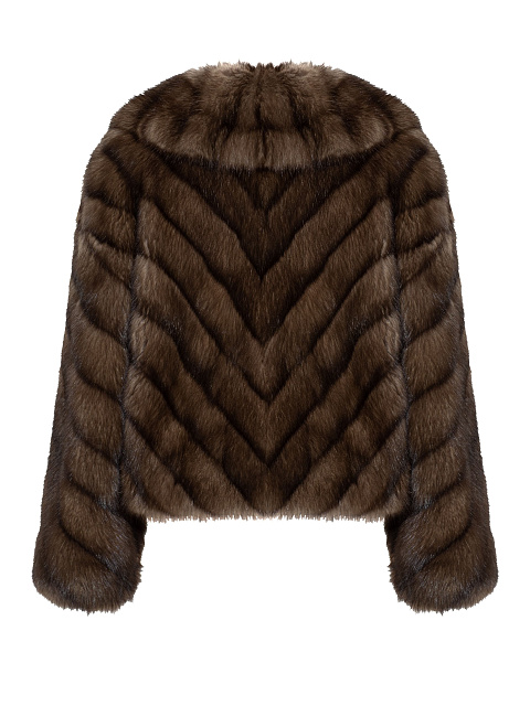 Sable Fur Cropped Coat, 4