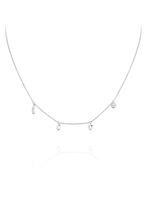 White Gold & Diamonds "Love" Necklace, 1