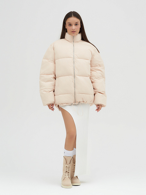 Cream-beige oversized down jacket, 6 Cream-beige oversized down jacket, 6