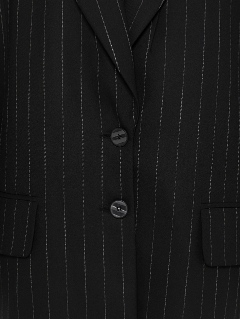 Black Oversized Striped Jacket, 5