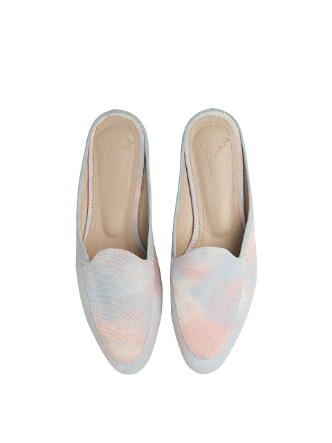 Pink Tie-Dye Denim Mules, 4