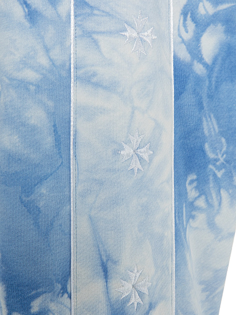 Light blue tie-dye tracksuit with cropped sweatshirt and cornflower embroidery, 5