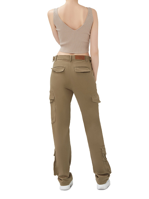 Khaki Cotton Cargo Pants, 8