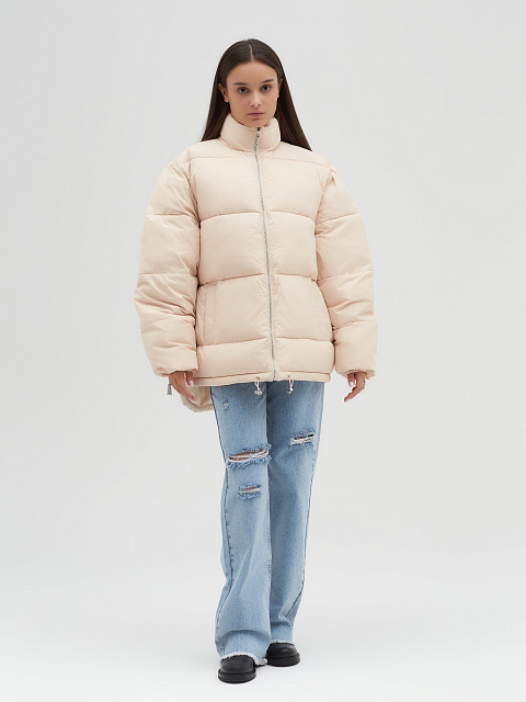 Cream-beige oversized down jacket, 10 Cream-beige oversized down jacket, 10