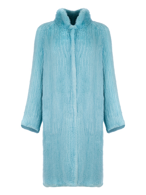 Blue Knitted Mink Fur Coat, 1