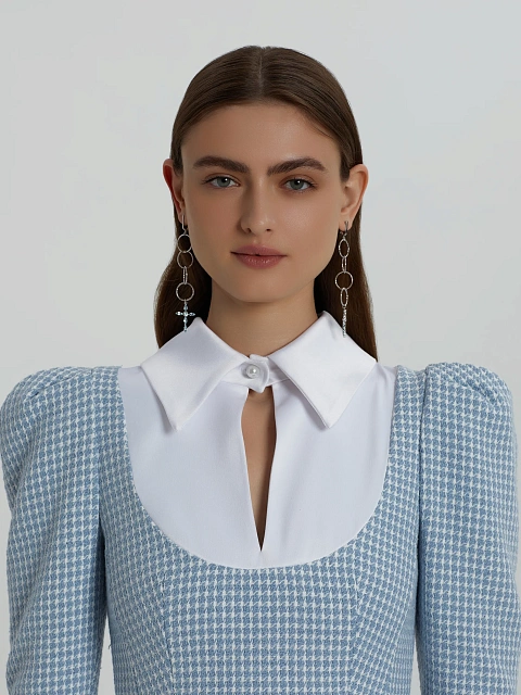 Silver & Topaz Sky Cross Earrings, 4