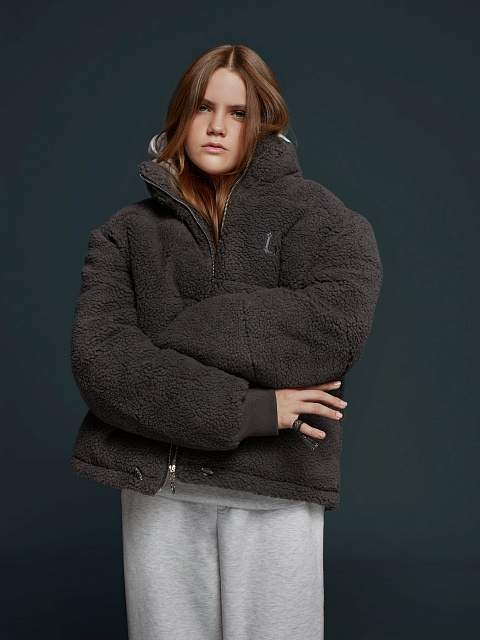 Graphite Teddy Padded Jacket, 8