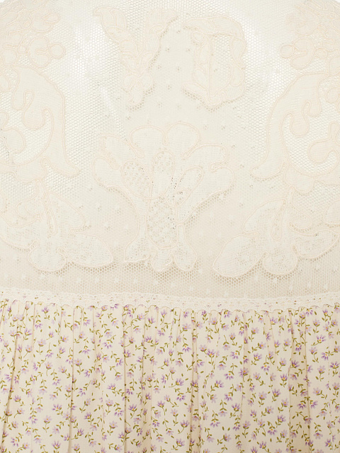 Milk-colored mini dress with floral print and lace, 3 Milk-colored mini dress with floral print and lace, 3