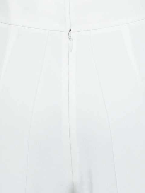 White Silk Flared Pants, 5