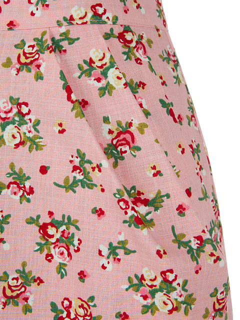 Pink Floral Linen Shirt & Mini Skirt, 5 Pink Floral Linen Shirt & Mini Skirt, 5