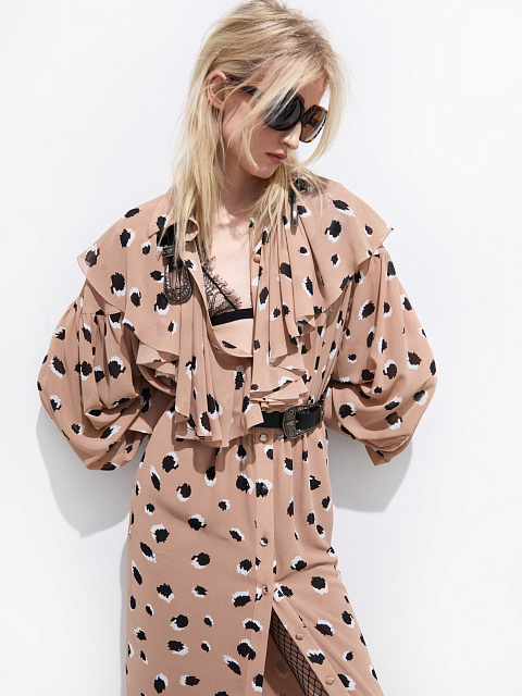 Chiffon dress with leopard print, 3 Chiffon dress with leopard print, 3