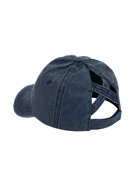 Navy Denim & Leather "YD" Cap, 3