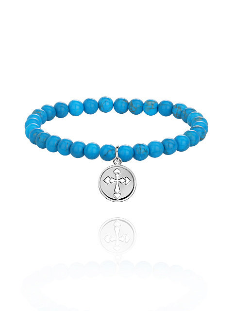 Silver & Turquoise Beaded Bracelet, 1