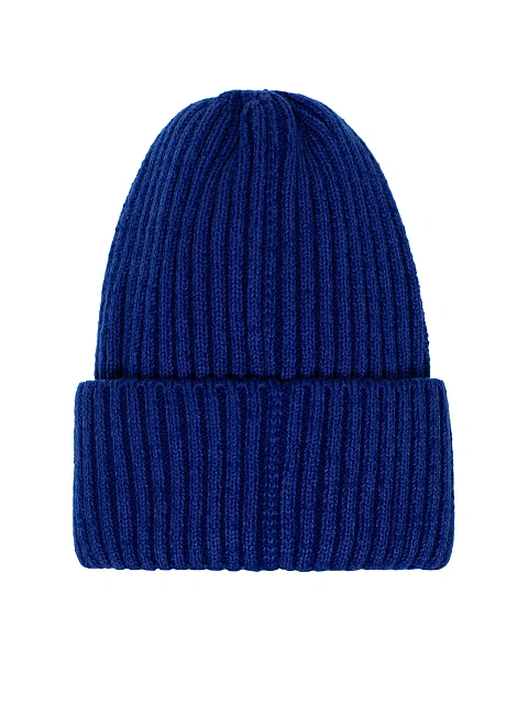Blue Ribbed Beanie Hat, 3