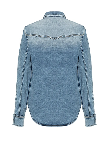 Light Blue Washed Denim Shirt, 2