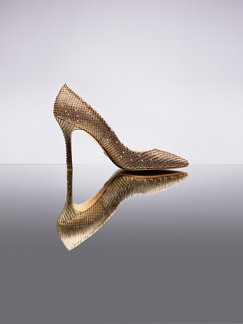 Beige Rhinestones Pumps, 5