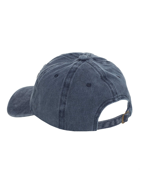 Blue Vintage Denim Cap With Gray-blue Embroidery, 3