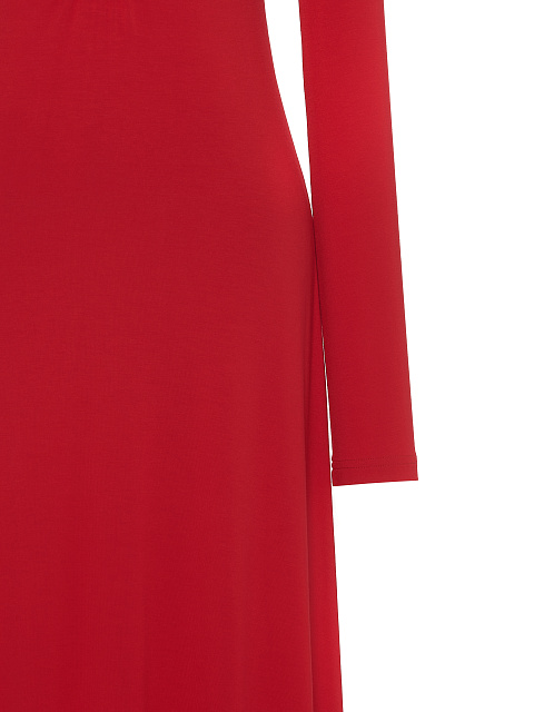 Red Rayon Jersey Maxi Dress, 4