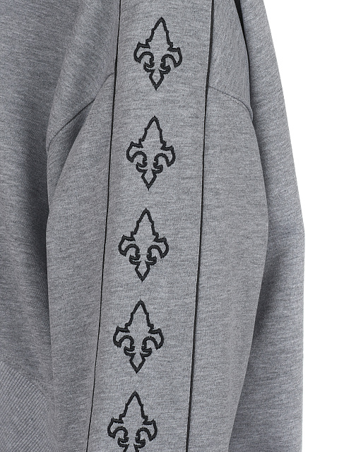 Grey Lily Embroidered Jersey Suit, 4