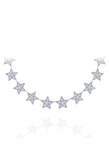 White Gold, Diamonds & Ruby Star Necklace, 1