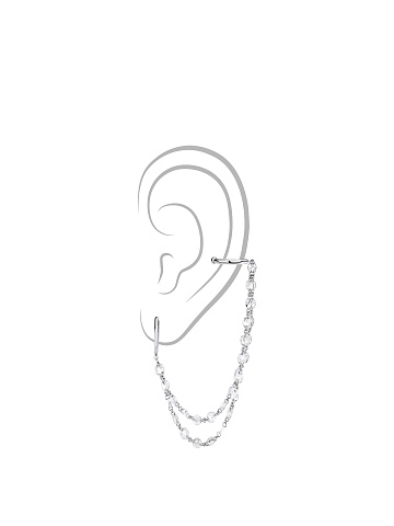 White Gold & Diamonds Cuff Earrings, 1