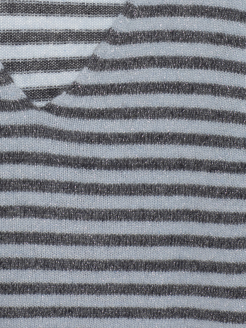 Gray Striped Cashmere Pullover, 3