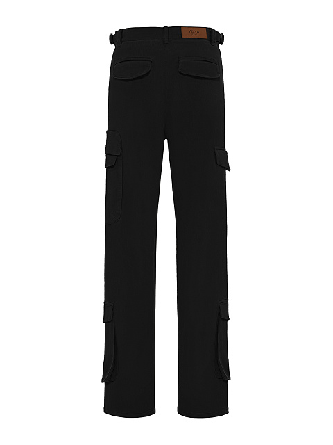 Black Cotton Cargo Pants, 3