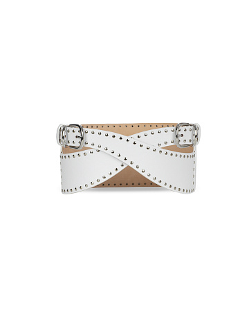 White Leather Wide Double Belt, 1