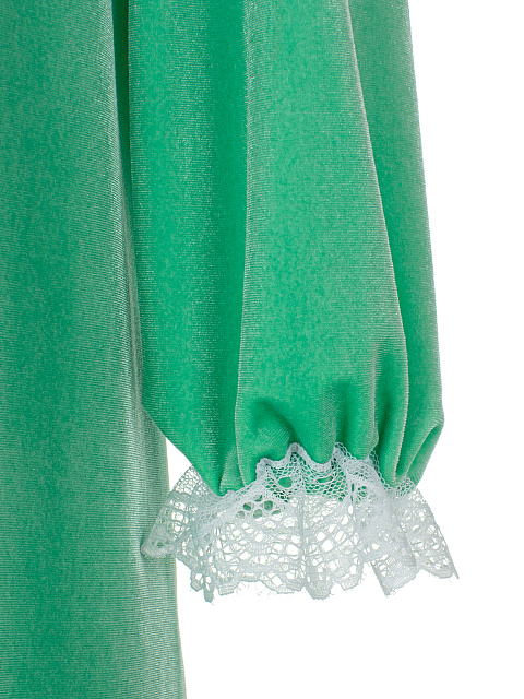 Green Velvet Girl's Dress, 4