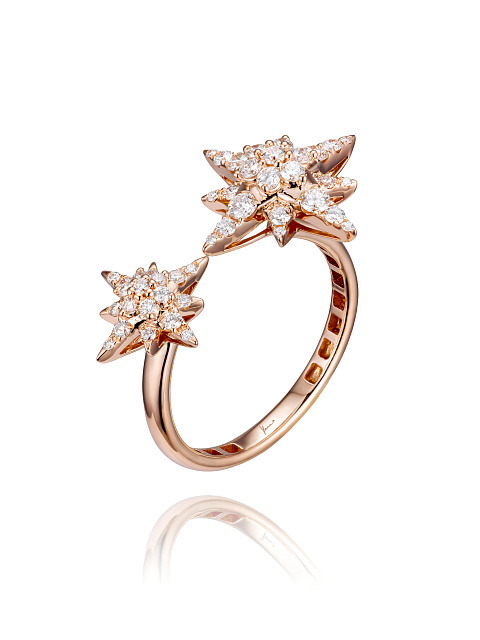Rose Gold & Diamond Star Ring, 1