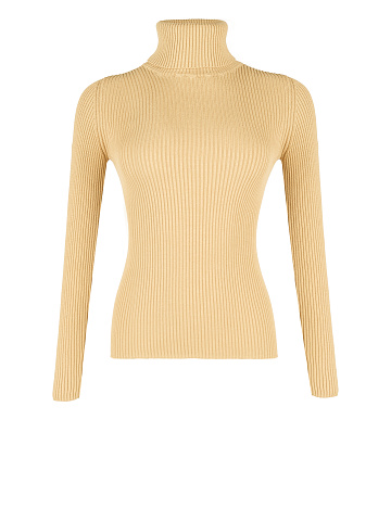 Sand Rib Knit Jersey Turtleneck, 1