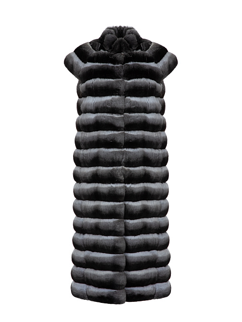 Long Chinchilla Fur Vest, 1 Long Chinchilla Fur Vest, 1