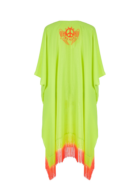 Neon Yellow & Orange Fringed Tunic Dress, 2 Neon Yellow & Orange Fringed Tunic Dress, 2