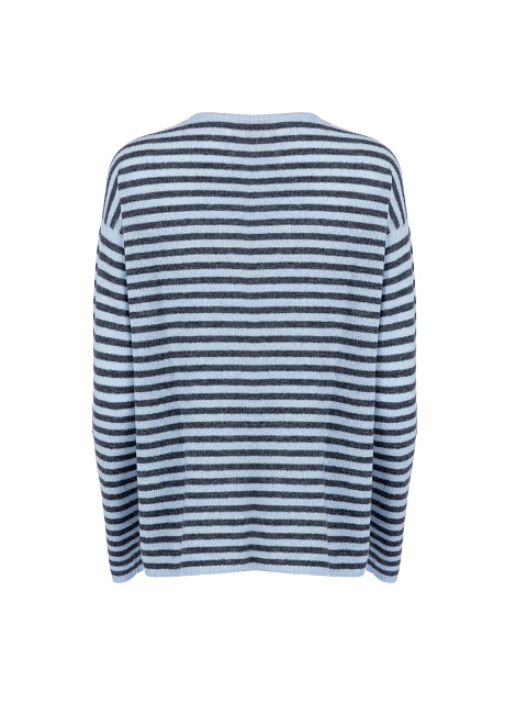 Dark grey striped cashmere pullover , 2