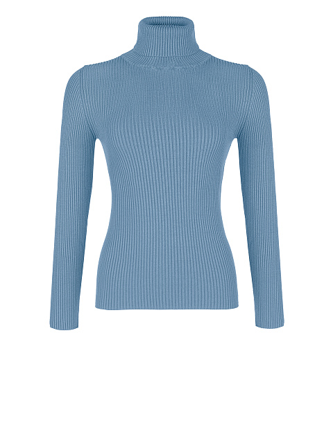 Dark Blue Rib Knit Jersey Turtleneck, 1 Dark Blue Rib Knit Jersey Turtleneck, 1