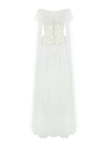 White Maxi Dress With Lace Corset, 2
