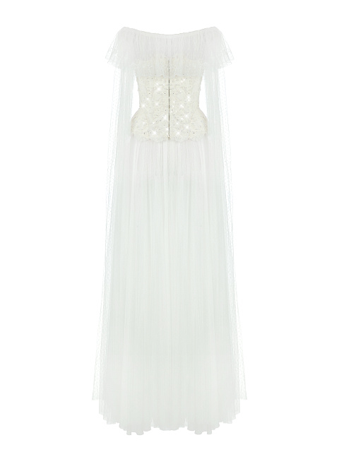 White Maxi Dress With Lace Corset, 2