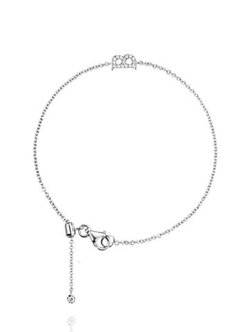 White Gold & Diamonds Letter "B" Bracelet, 1