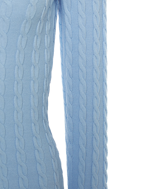 Blue knitted mini dress with open back, 3