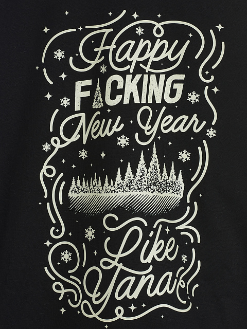 Printed Black Cotton Cropped L/S T-Shirt, 3