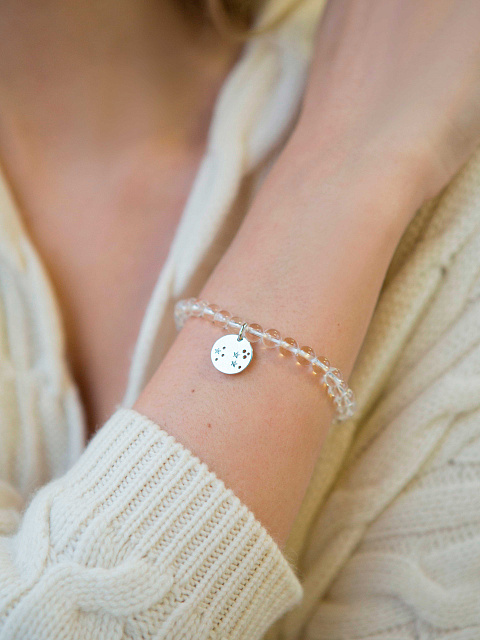 Silver & Rock Crystal Beaded Bracelet, 2