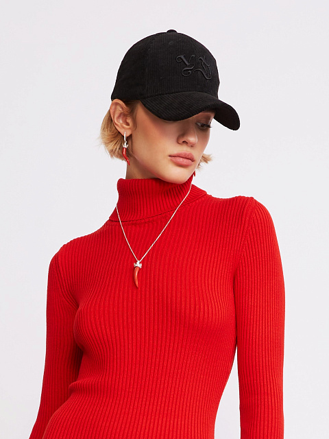 Round Diamond & Coral & White Gold Necklace, 3